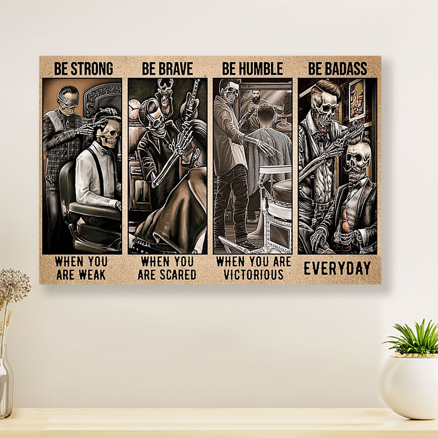 Hairdresser Poster Be Strong When You Are Weak | Wall Art Gift for Hairstylists