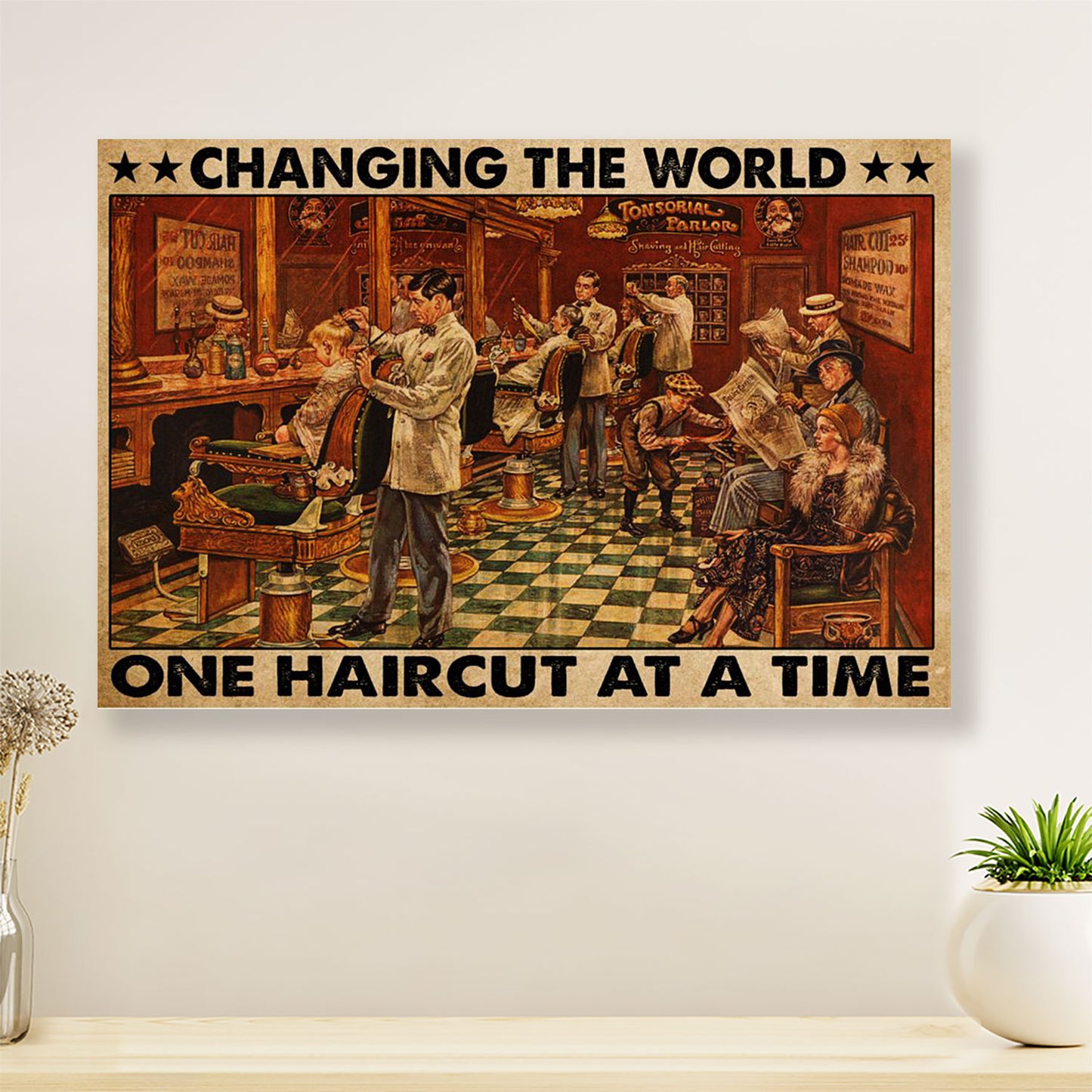 Hairdresser Poster Changing The World | Wall Art Gift for Hairstylists