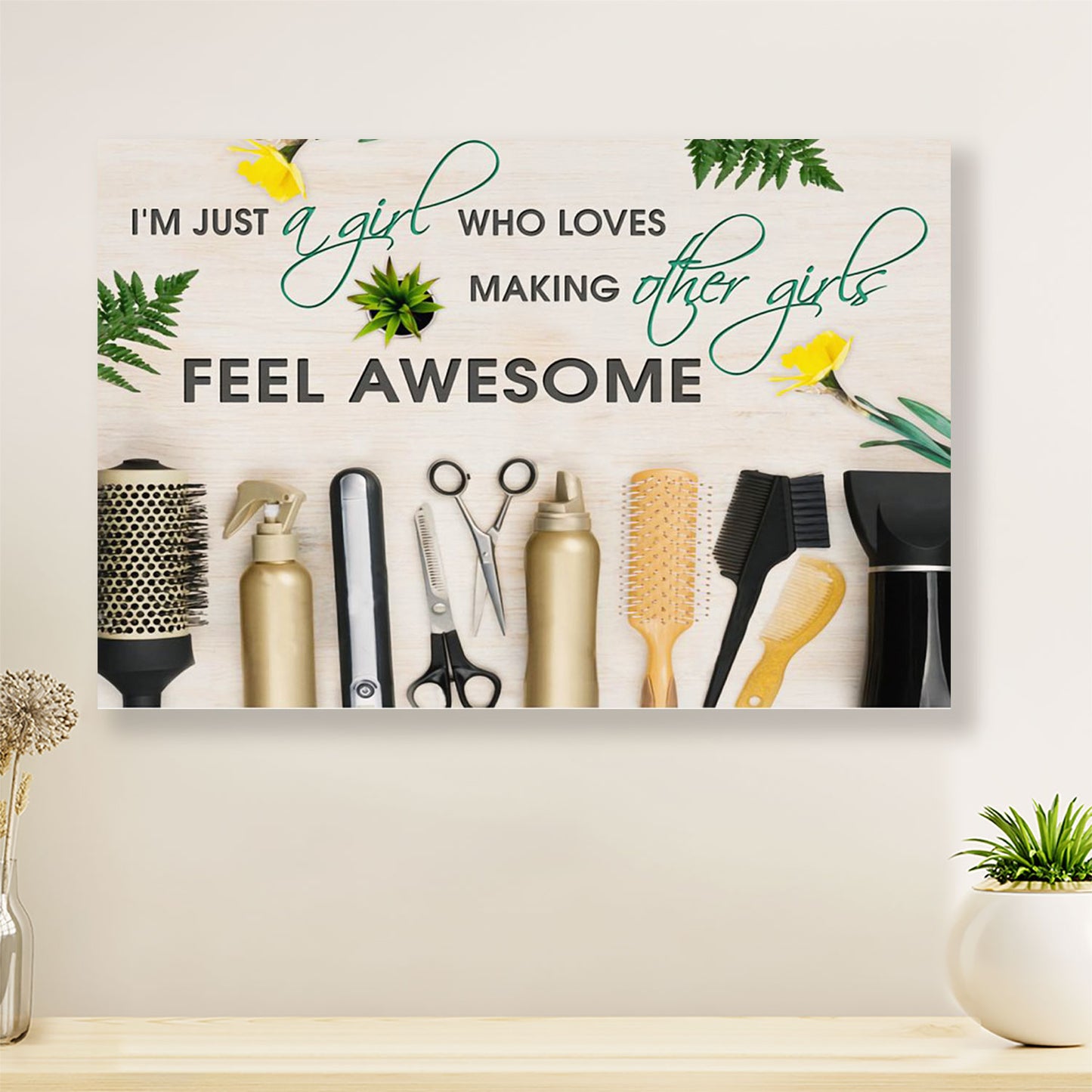 Hairdresser Poster Just A Girl Who Loves Making Other Girls | Wall Art Gift for Hairstylists