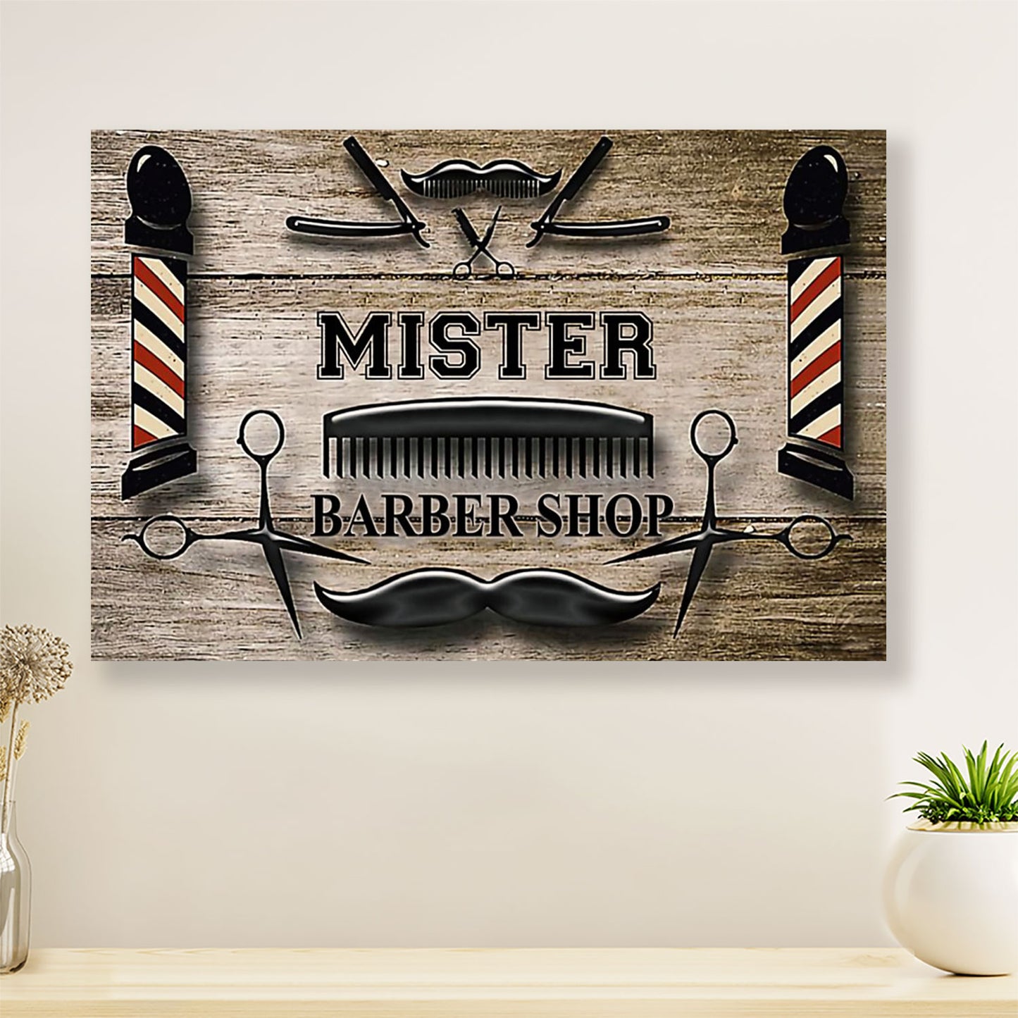 Mister Barber Shop - Hairdresser Canvas Wall Art | Home Décor Gift for Hairstylists
