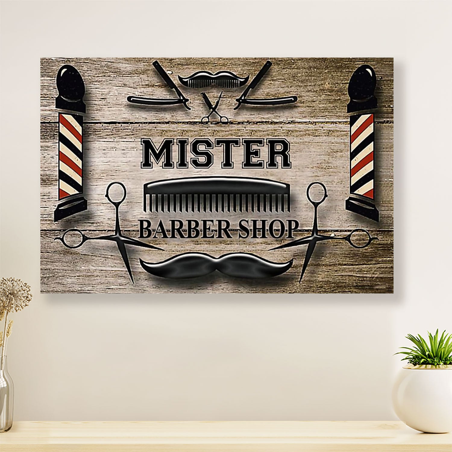 Mister Barber Shop - Hairdresser Canvas Wall Art | Home Décor Gift for Hairstylists