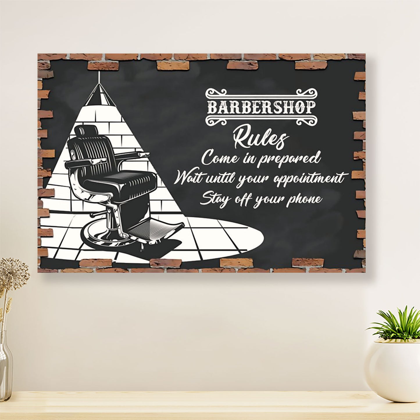 Hairdresser Poster Barbershop Rules | Wall Art Gift for Hairstylists