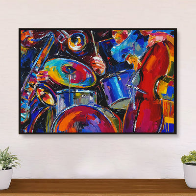 Drumming Canvas Watercolor Drummer Art Painting | Wall Art Home Décor Gift for Drummer