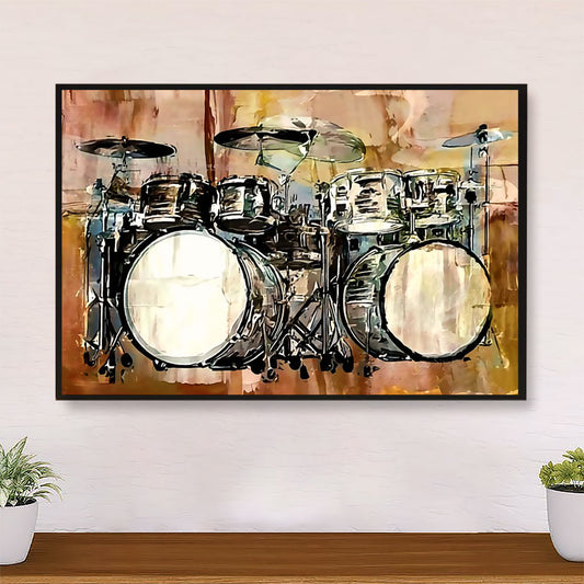 Drumming Poster Drum Art Painting | Wall Art Gift for Drummer
