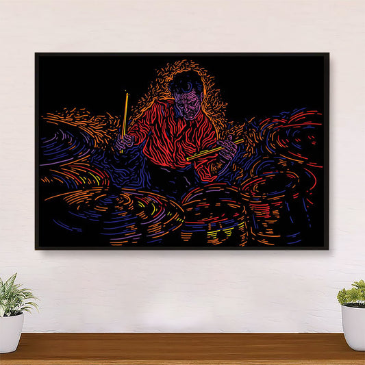 Drumming Poster Drummer Art Painting | Wall Art Gift for Drummer