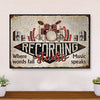 Drumming Canvas Recording Studio - Where Words Fail, Music Speaks | Wall Art Home Décor Gift for Drummer
