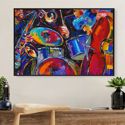 Drumming Canvas Watercolor Drummer Art Painting | Wall Art Home Décor Gift for Drummer