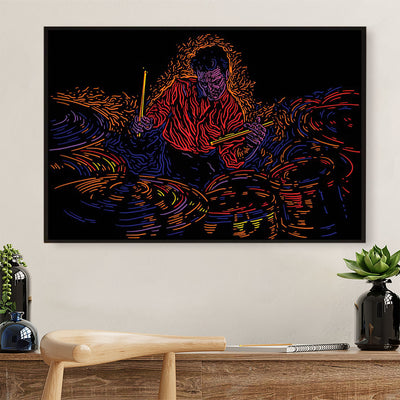 Drumming Canvas Drummer Art Painting | Wall Art Home Décor Gift for Drummer