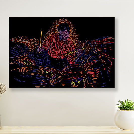 Drumming Canvas Drummer Art Painting | Wall Art Home Décor Gift for Drummer