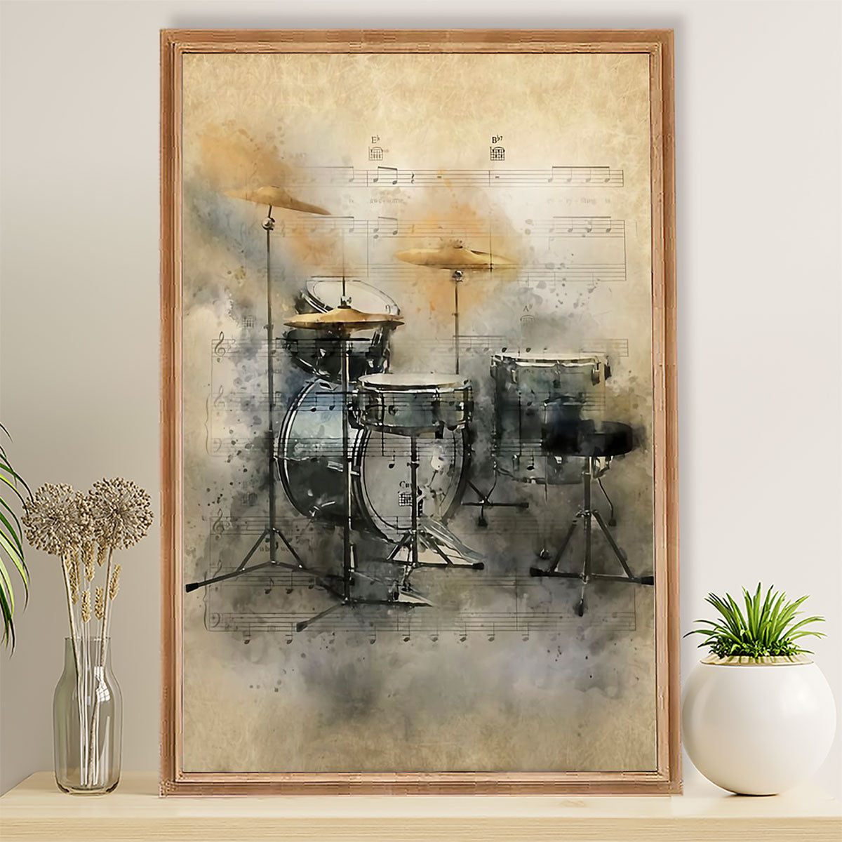 Drumming Canvas Drums Art Painting | Wall Art Gift for Drummers
