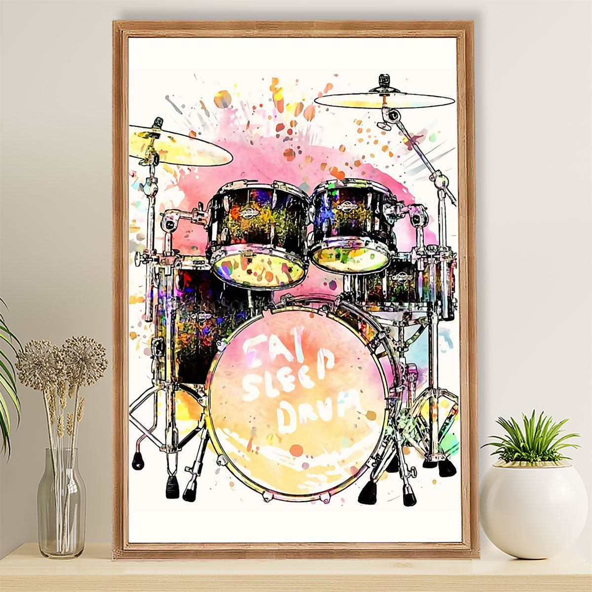 Drumming Poster Eat, Sleep, Drum | Wall Art Gift for Drummers