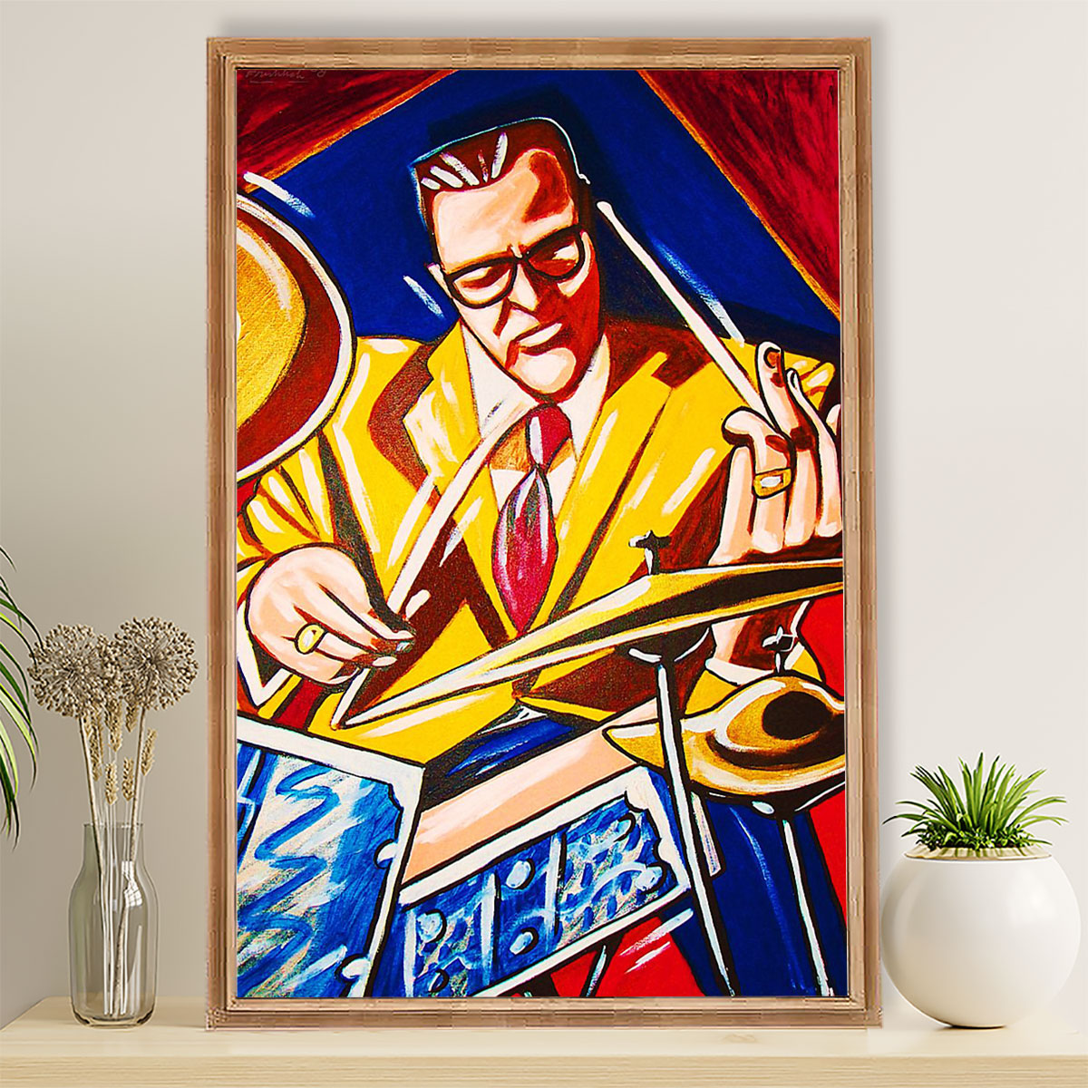 Drumming Poster Drummer Art Painting | Wall Art Gift for Drummers