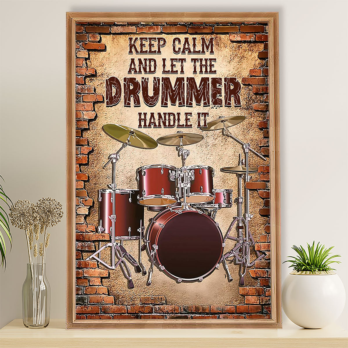 Drumming Canvas Keep Calm And Let The Drummer Handle It | Wall Art Gift for Drummers