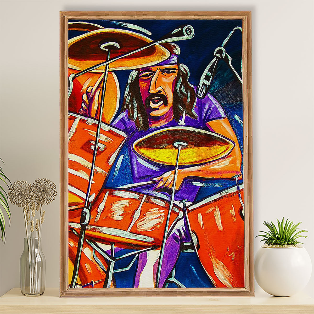 Drumming Canvas Drummer Art Painting | Wall Art Gift for Drummers