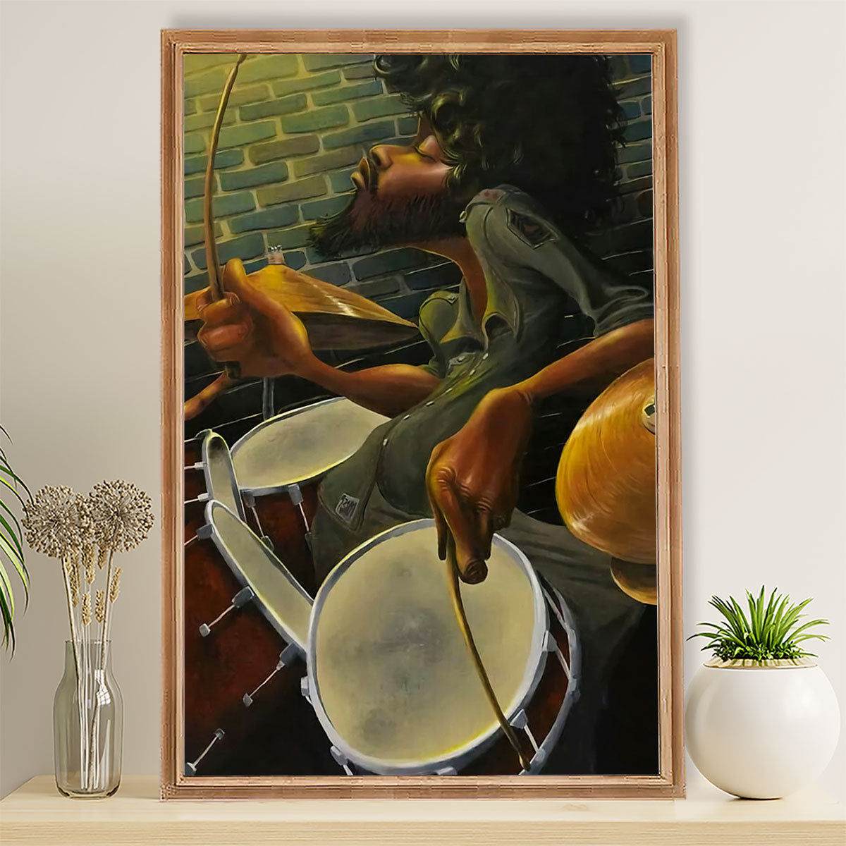 Drumming Canvas Drummer Art Painting | Wall Art Gift for Drummers