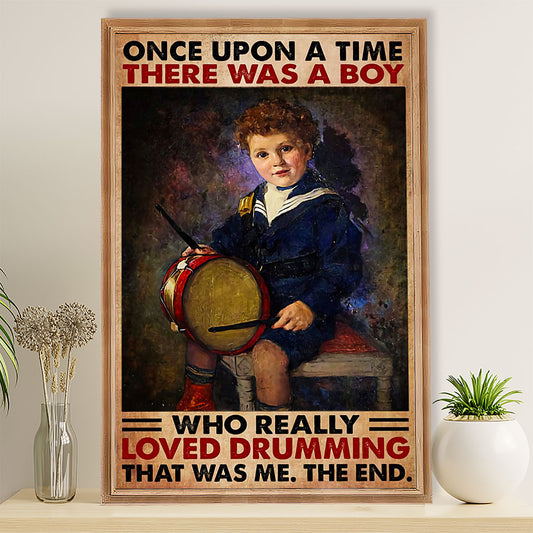 Drumming Poster There Was A Boy Who Really Loved Drumming | Wall Art Gift for Drummers