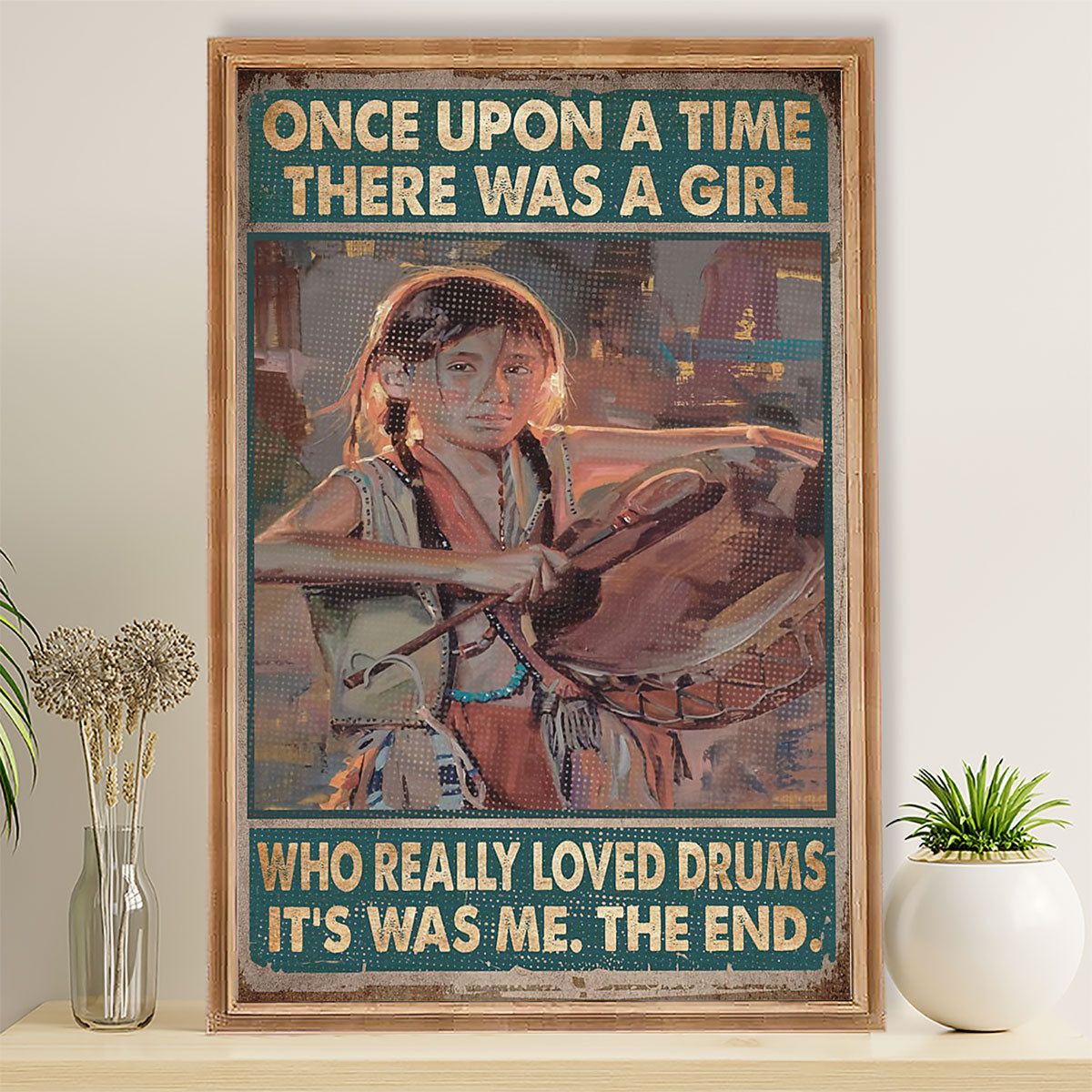 Drumming Canvas There Was A Boy Who Really Loved Drums | Wall Art Gift for Drummers