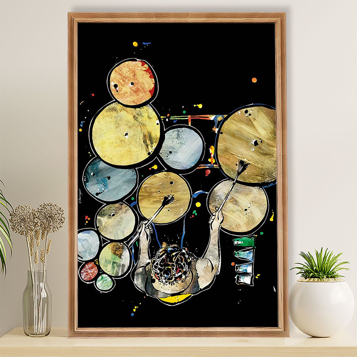 Drumming Poster Drummer Art Painting | Wall Art Gift for Drummers