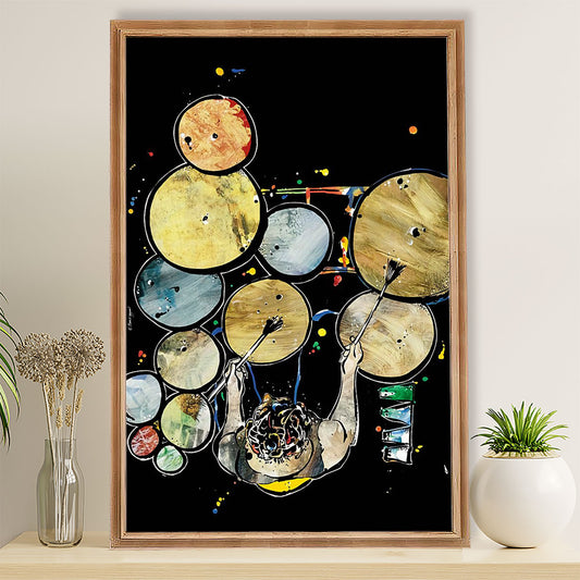 Drumming Poster Drummer Art Painting | Wall Art Gift for Drummers