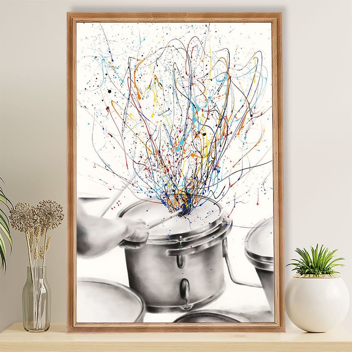Drumming Poster Drum Art Painting | Wall Art Gift for Drummers