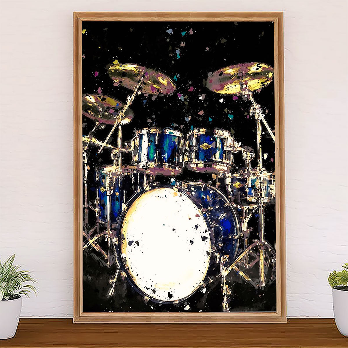 Drumming Canvas Drum Art Painting | Wall Art Gift for Drummers