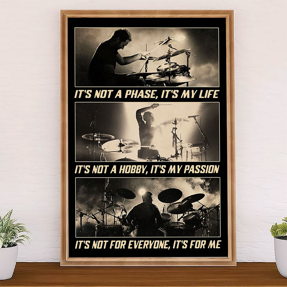 Drumming Canvas It's Not A Phase, It's My Life | Wall Art Gift for Drummers