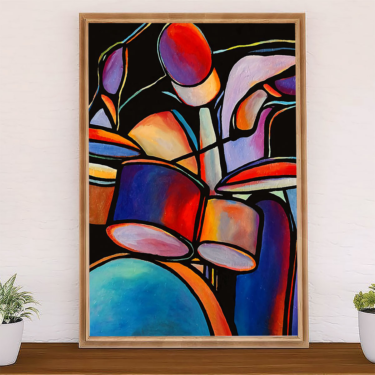 Drumming Canvas Drum Set Art Painting | Wall Art Gift for Drummers