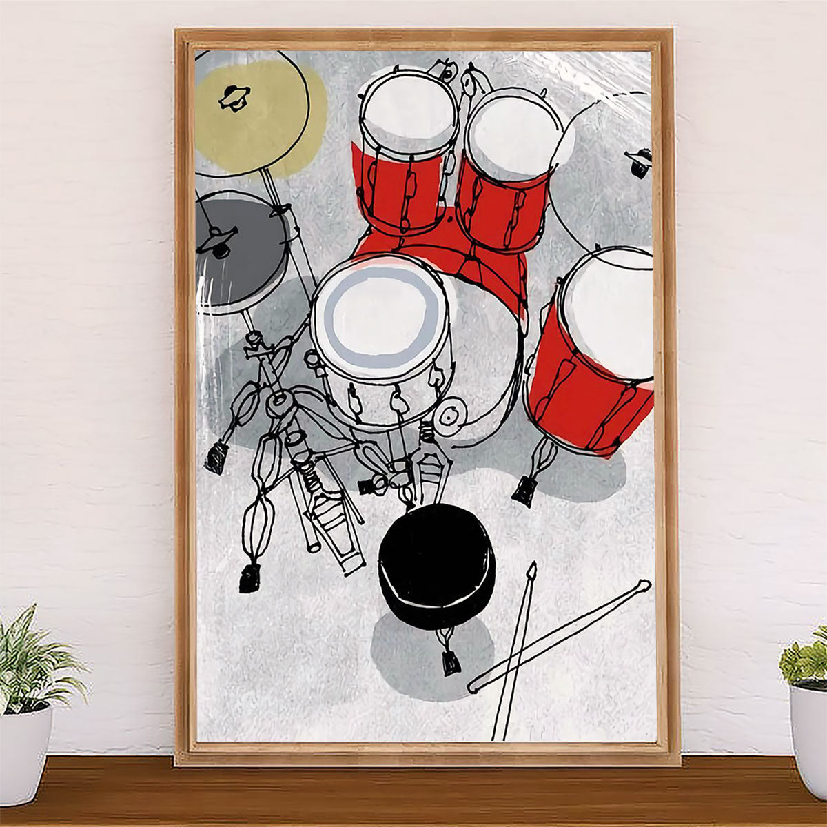 Drumming Poster Drum Set Art Painting | Wall Art Gift for Drummers