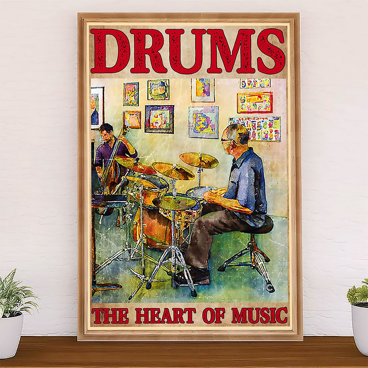 Drumming Canvas Drums - The Heart Of Music | Wall Art Gift for Drummers