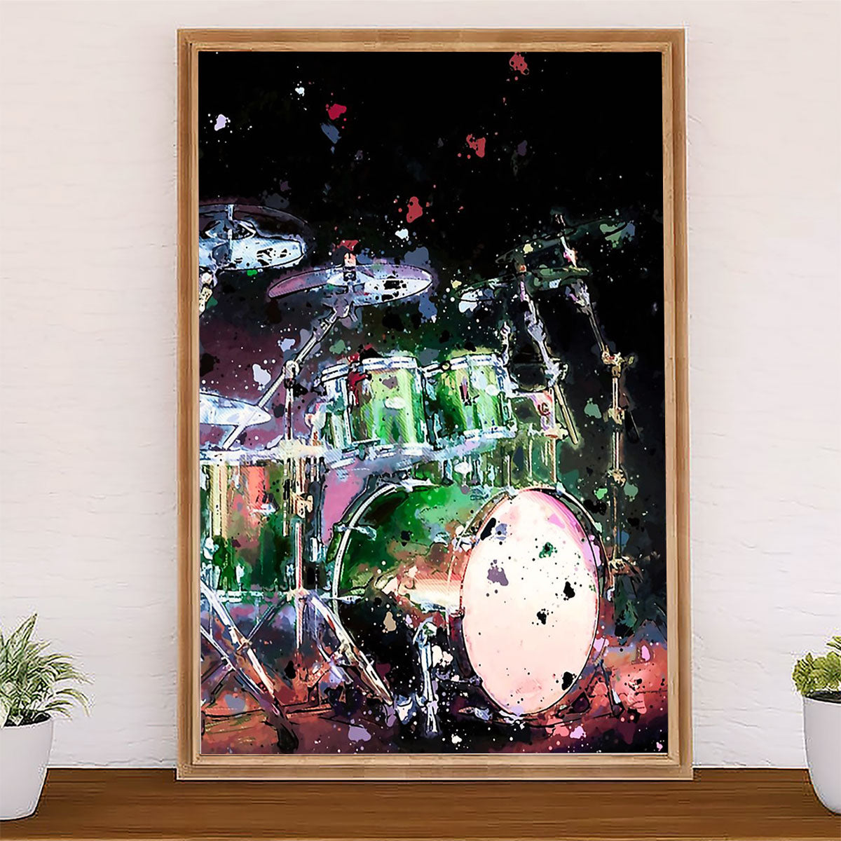 Drumming Canvas Drum Art Painting | Wall Art Gift for Drummers