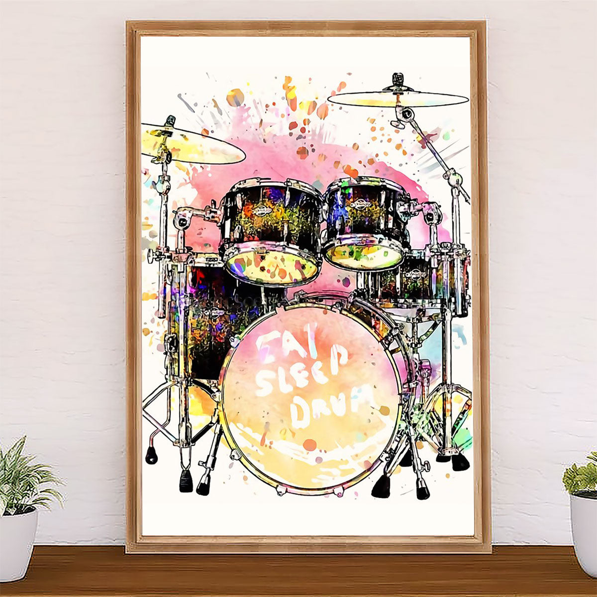 Drumming Poster Eat, Sleep, Drum | Wall Art Gift for Drummers