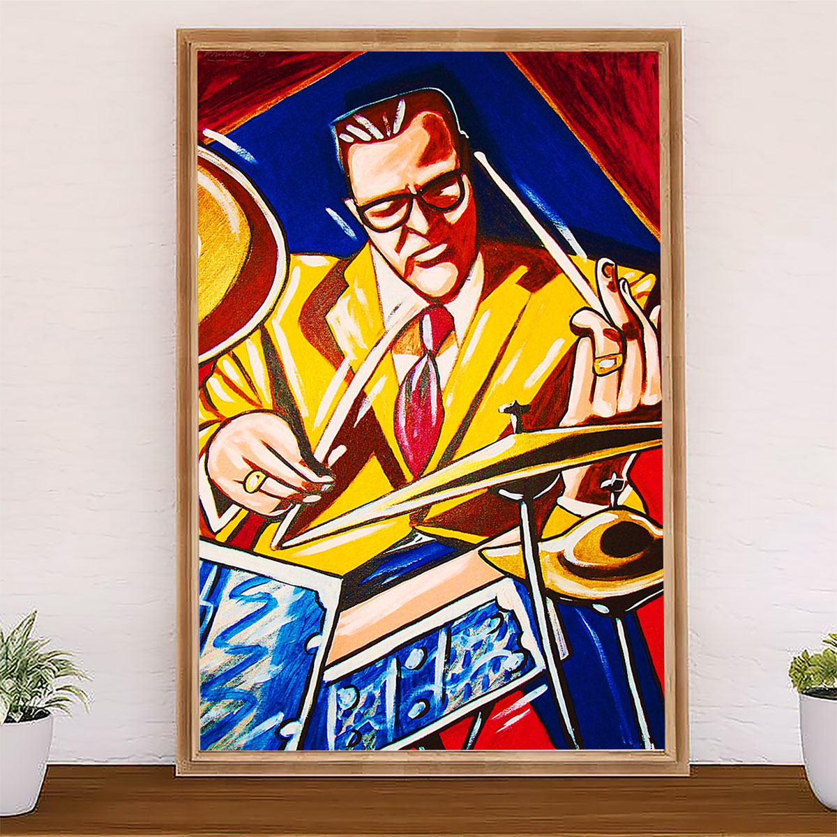 Drumming Canvas Drummer Art Painting | Wall Art Gift for Drummers