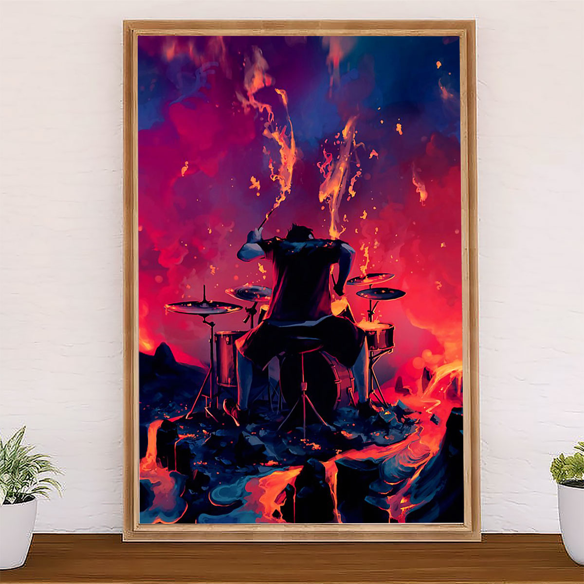 Drumming Canvas Drummer Art Painting | Wall Art Gift for Drummers