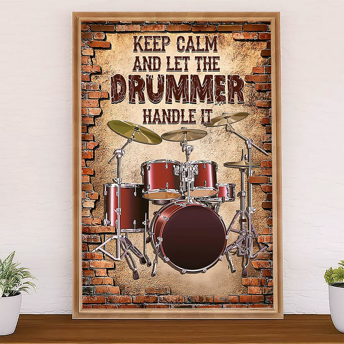 Drumming Canvas Keep Calm And Let The Drummer Handle It | Wall Art Gift for Drummers