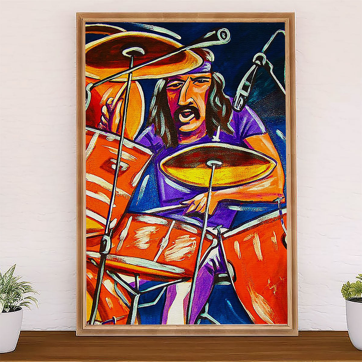 Drumming Canvas Drummer Art Painting | Wall Art Gift for Drummers