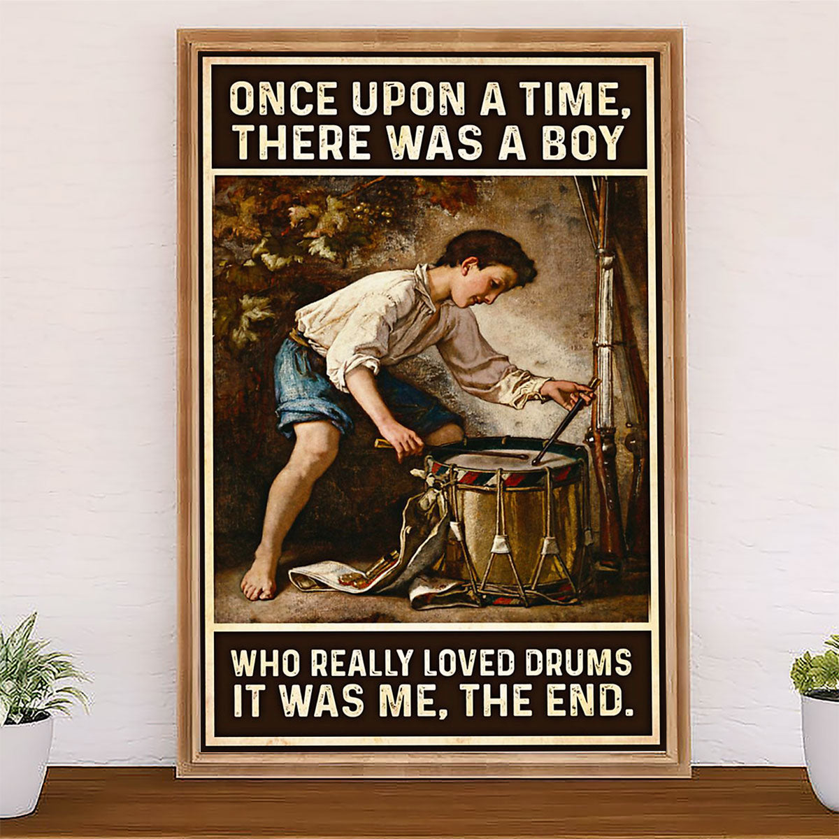 Drumming Canvas There Was A Boy Who Really Loved Drums | Wall Art Gift for Drummers