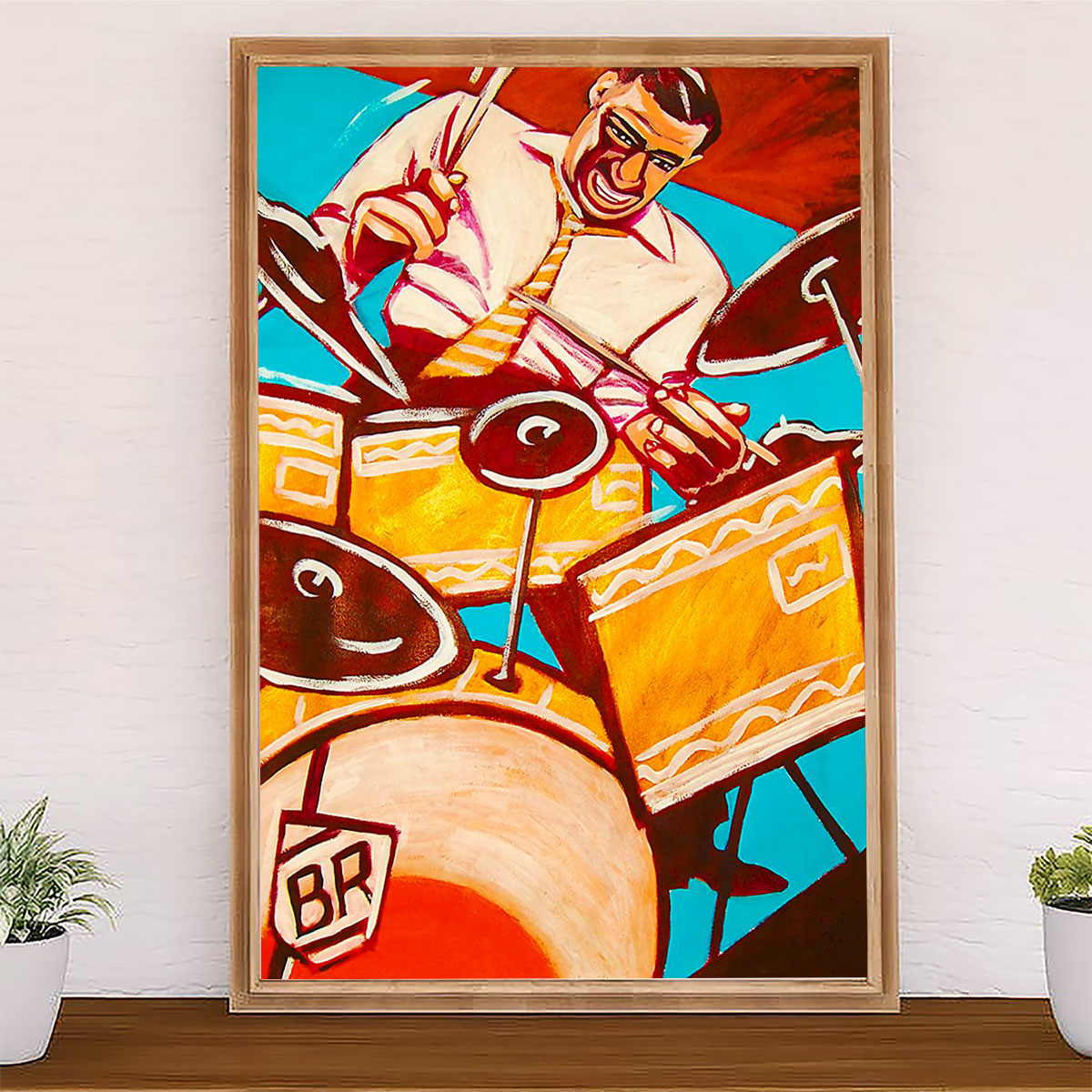 Drumming Poster Drummer Art Painting | Wall Art Gift for Drummers