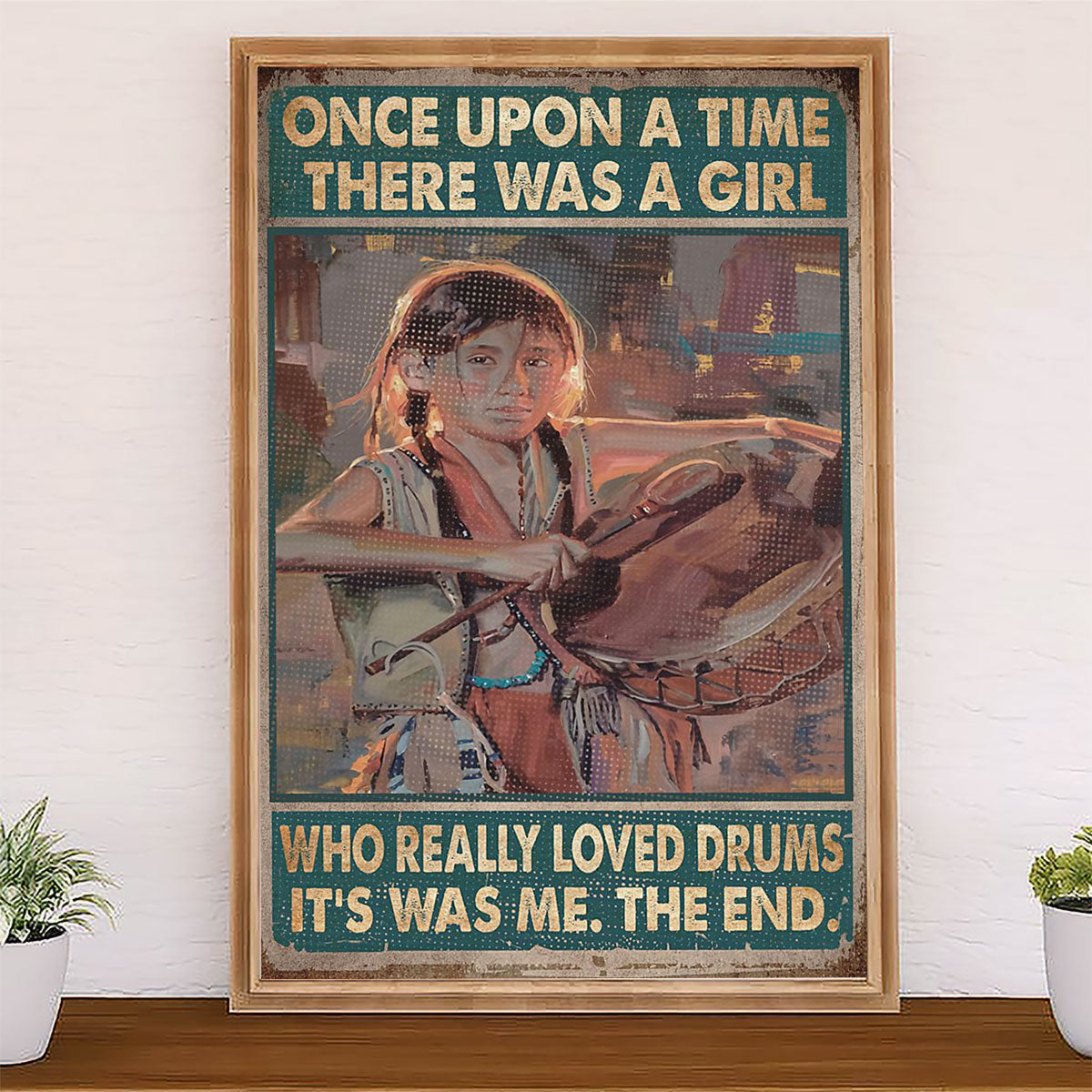 Drumming Canvas There Was A Boy Who Really Loved Drums | Wall Art Gift for Drummers