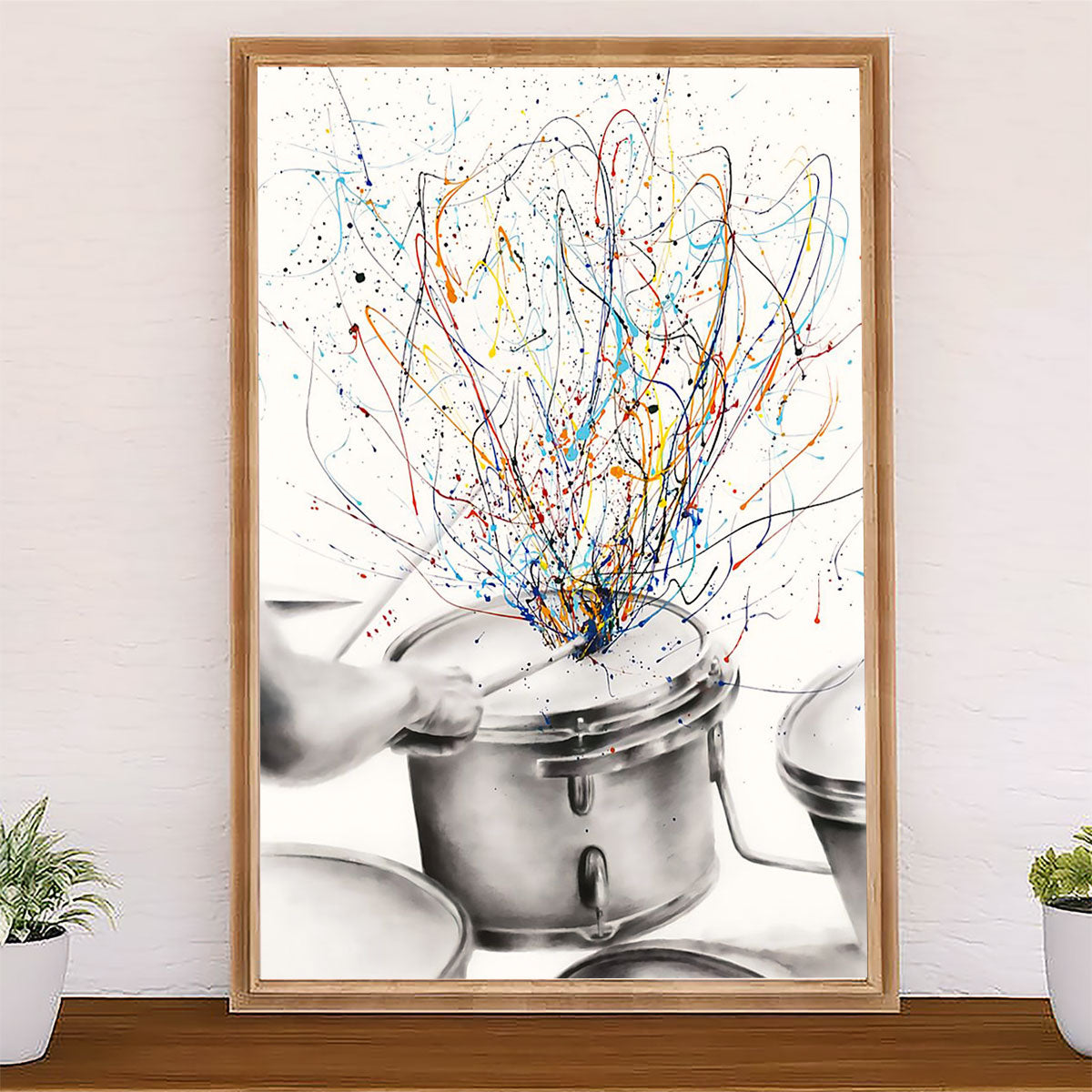 Drumming Canvas Drum Art Painting | Wall Art Gift for Drummers