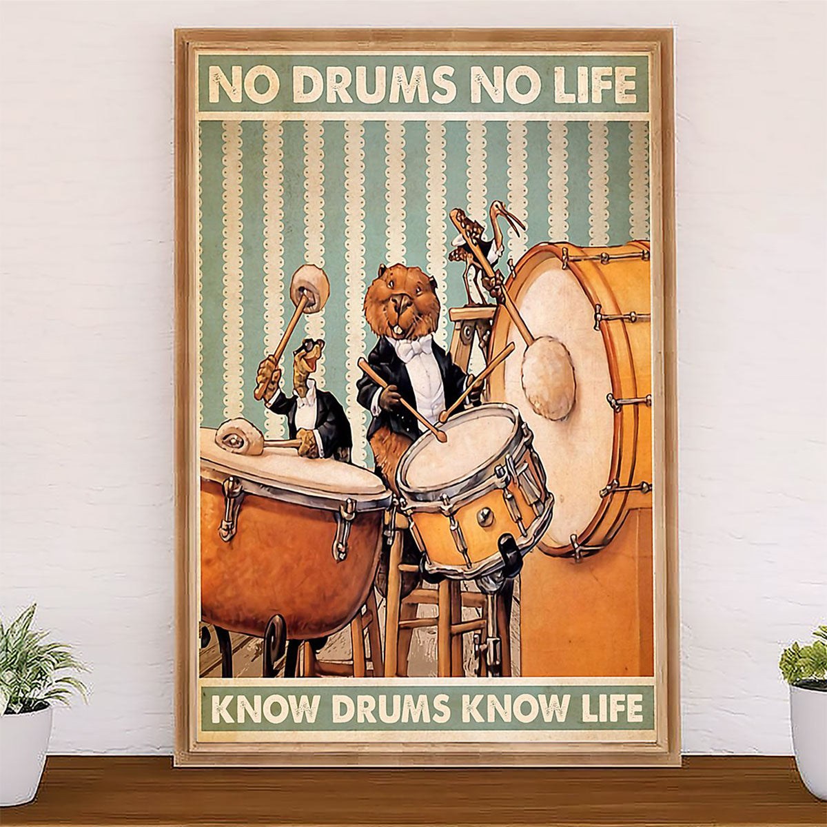 Drumming Canvas No Drums No Life - Know Drums Know Life | Wall Art Gift for Drummers