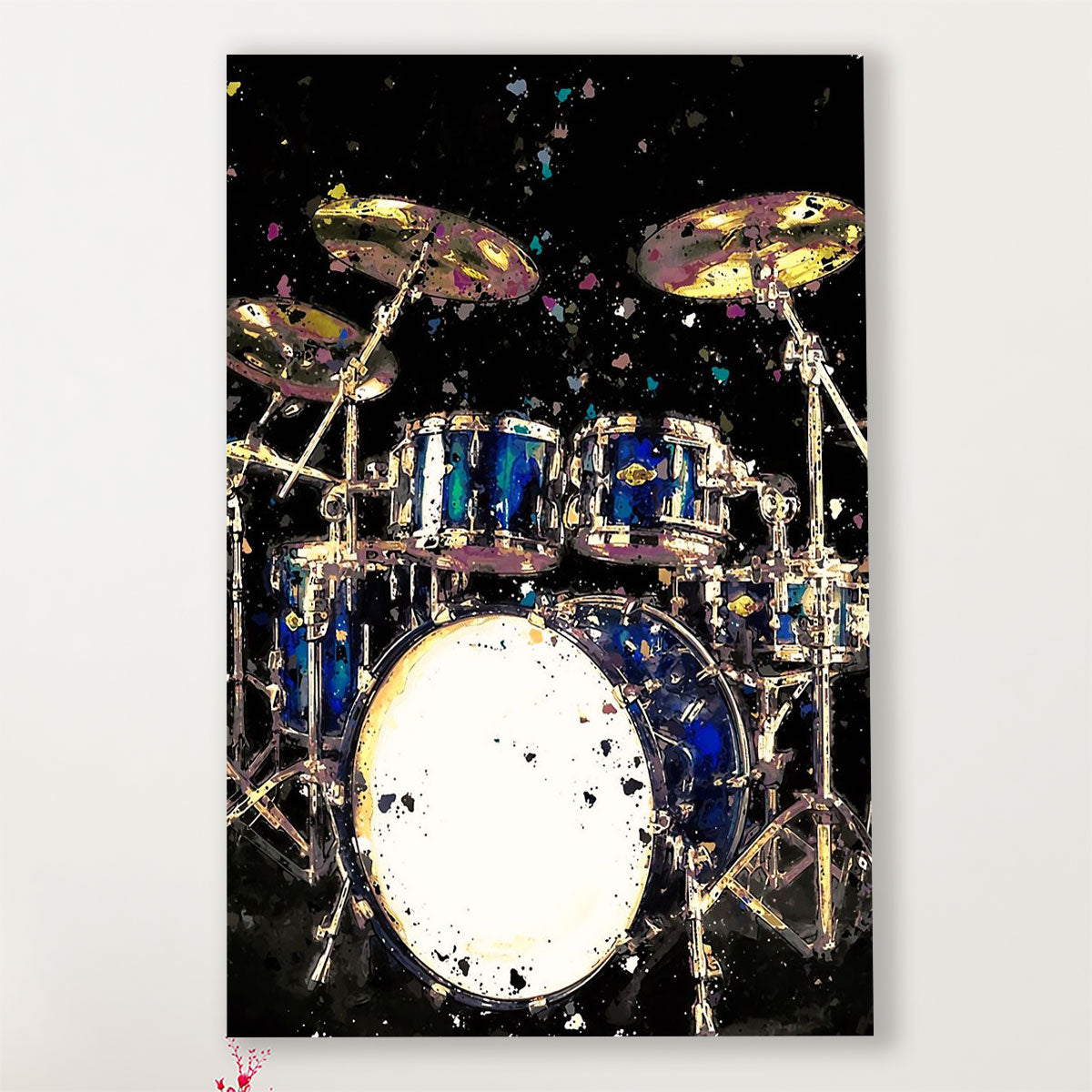 Drumming Canvas Drum Art Painting | Wall Art Gift for Drummers