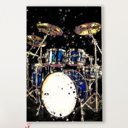 Drumming Canvas Drum Art Painting | Wall Art Gift for Drummers