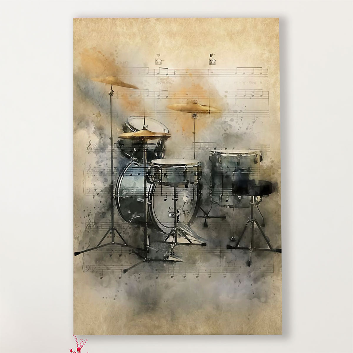 Drumming Canvas Drums Art Painting | Wall Art Gift for Drummers