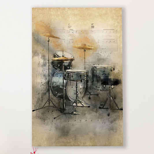 Drumming Canvas Drums Art Painting | Wall Art Gift for Drummers