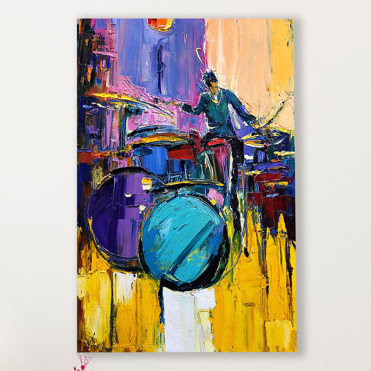 Drumming Canvas Drummer Art Painting | Wall Art Gift for Drummers