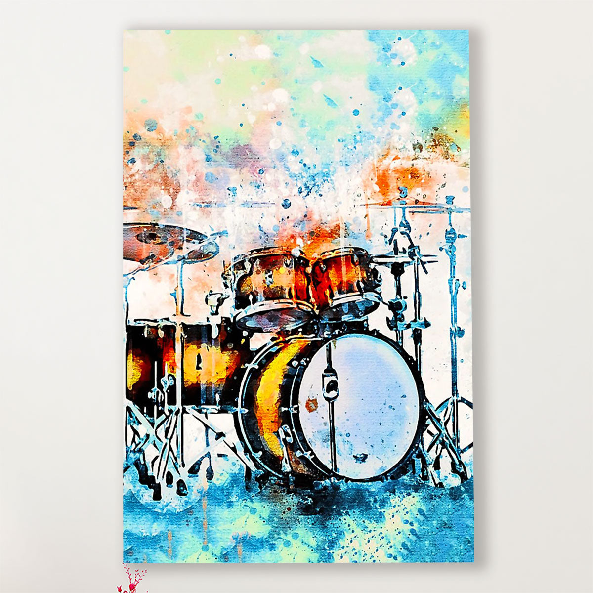 Drumming Canvas Drum Set Art Painting | Wall Art Gift for Drummers