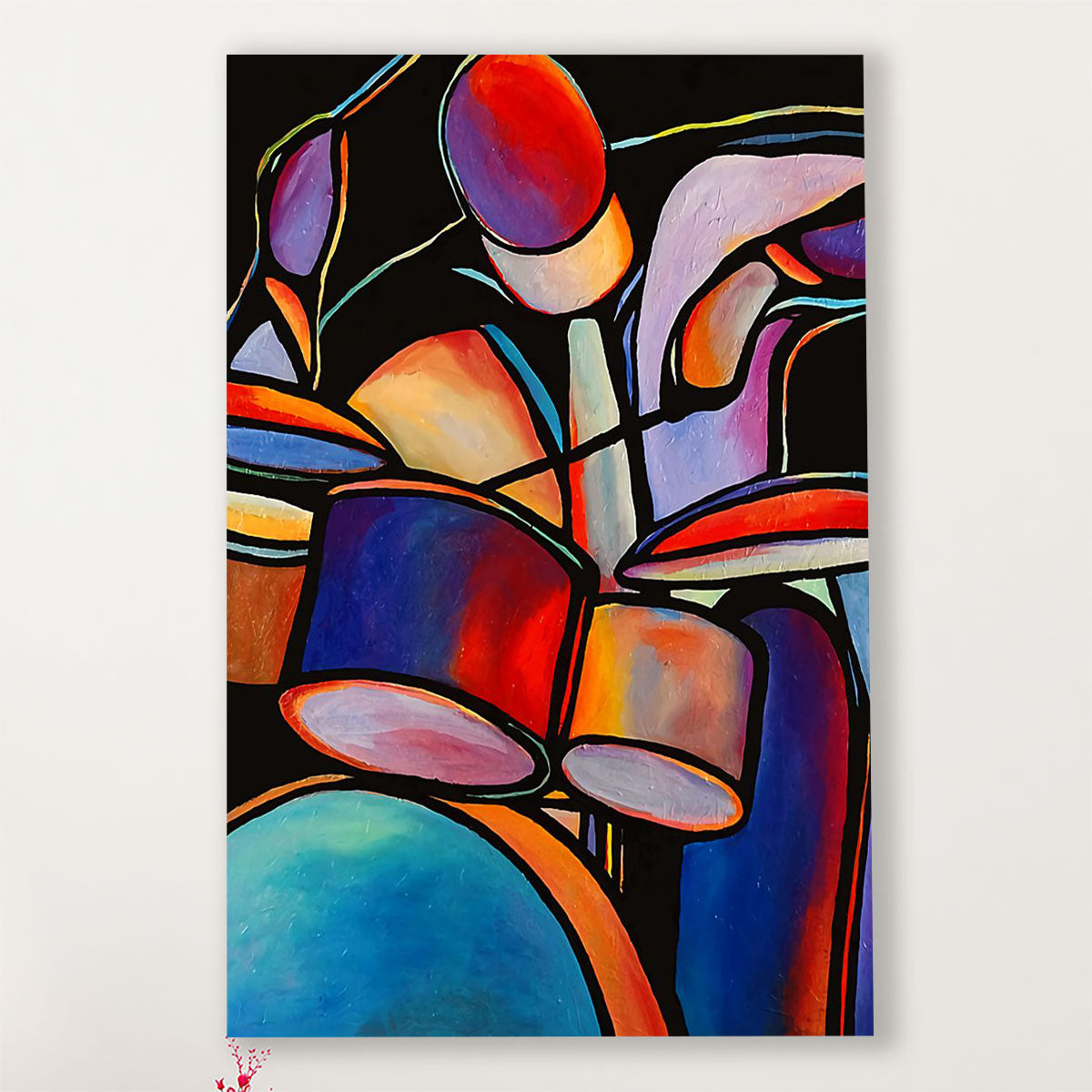 Drumming Canvas Drum Set Art Painting | Wall Art Gift for Drummers