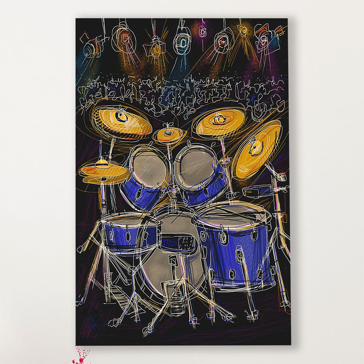 Drumming Poster Drum Set Art Painting | Wall Art Gift for Drummers