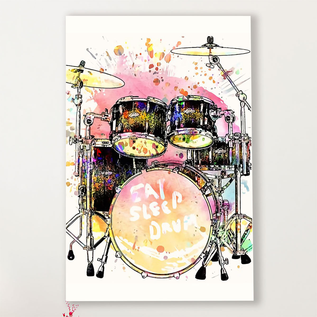 Drumming Canvas Eat, Sleep, Drum | Wall Art Gift for Drummers
