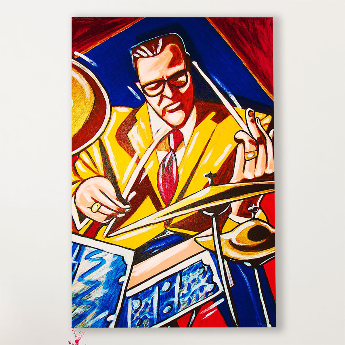 Drumming Canvas Drummer Art Painting | Wall Art Gift for Drummers